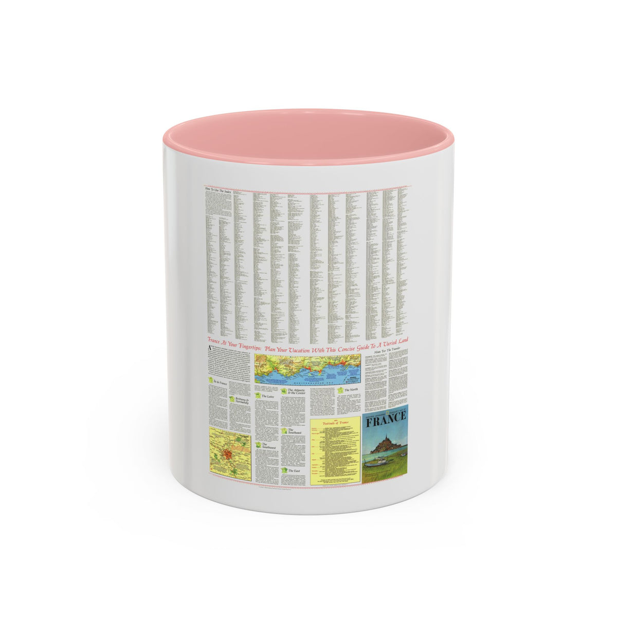 France - A Traveller's Map 2 (1971) (Map) Accent Coffee Mug