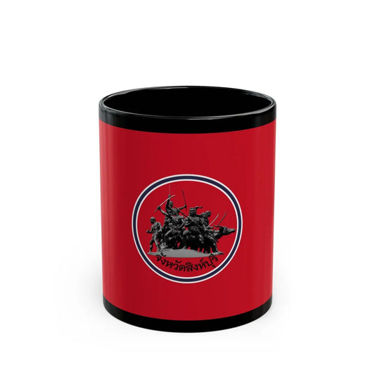 Flag of Sing Buri Province Thailand - Black Coffee Mug-11oz-Go Mug Yourself