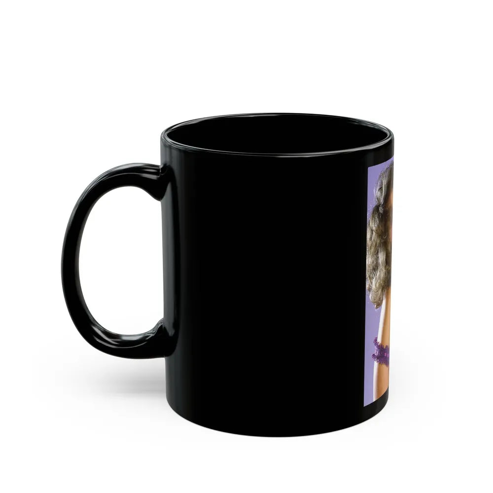 Linda Blair #197 - Partially Topless (Vintage Female Icon) Black Coffee Mug-Go Mug Yourself