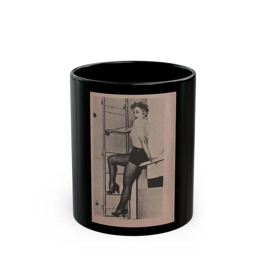 Kim Novak #250 - Bold Mag. Jan. '56 - 1 B&W Photo (Vintage Female Icon) Black Coffee Mug-11oz-Go Mug Yourself