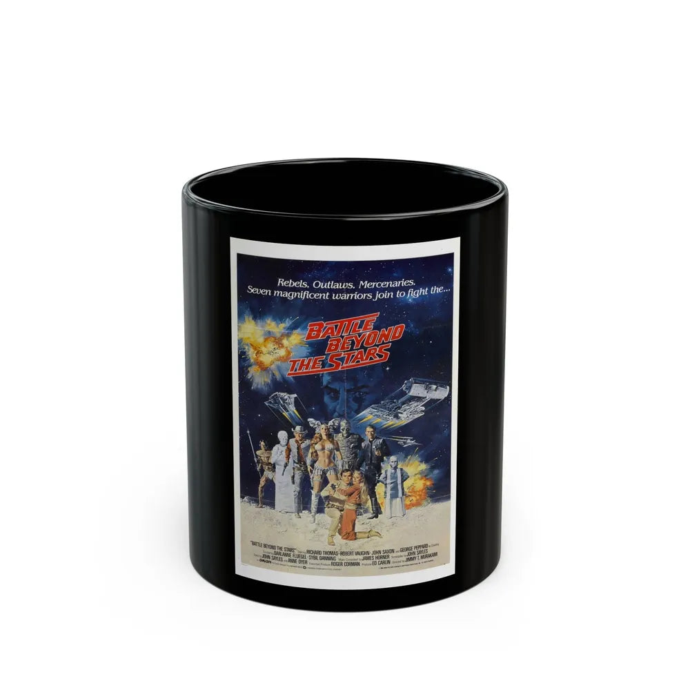 BATTLE BEYOND THE STARS 1980 Movie Poster - Black Coffee Mug-11oz-Go Mug Yourself