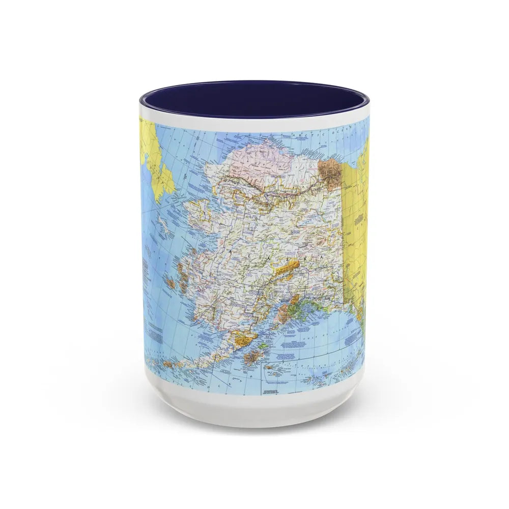 USA - Alaska (1975) (Map) Accent Coffee Mug-15oz-Navy-Go Mug Yourself