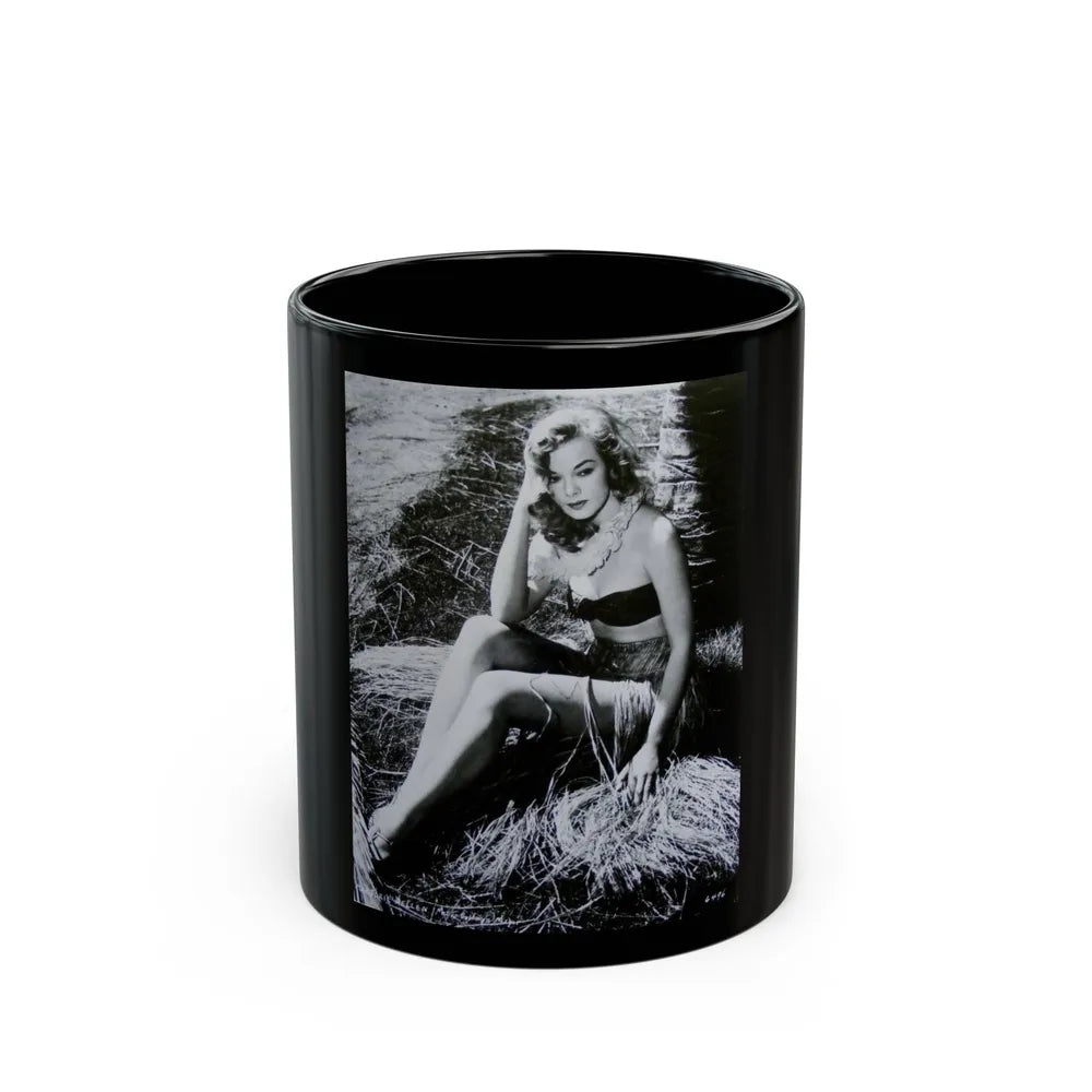 Leslie Parrish #266 (Vintage Female Icon) Black Coffee Mug-11oz-Go Mug Yourself