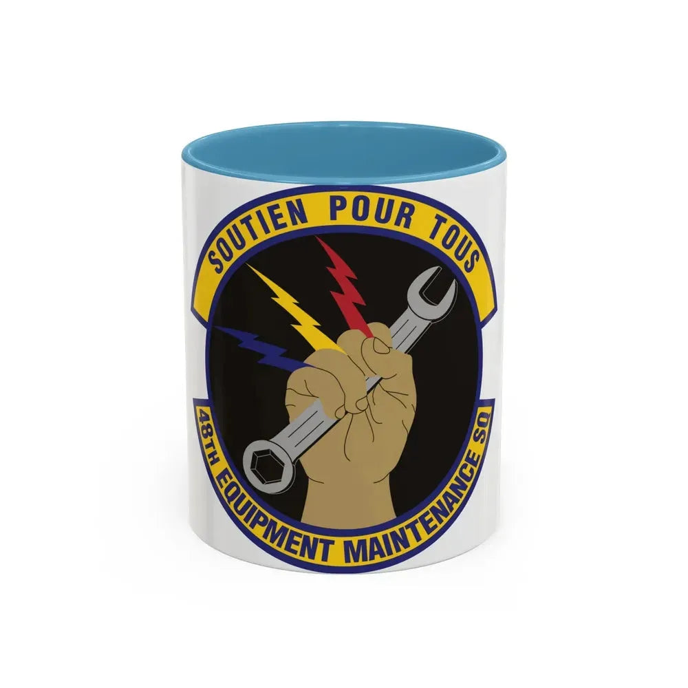 48th Equipment Maintenance Squadron (U.S. Air Force) Accent Coffee Mug 11oz Light Blue - Go Mug Yourself
