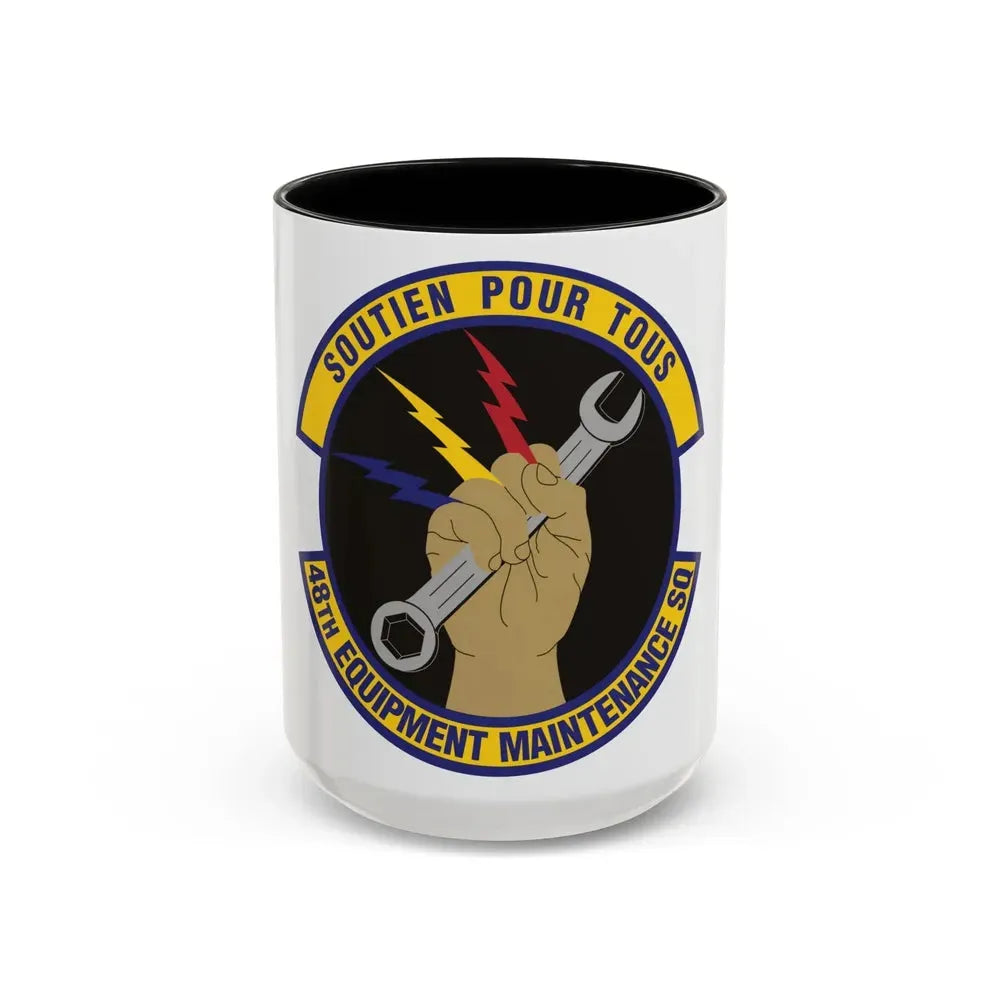 48th Equipment Maintenance Squadron (U.S. Air Force) Accent Coffee Mug 15oz Black - Go Mug Yourself