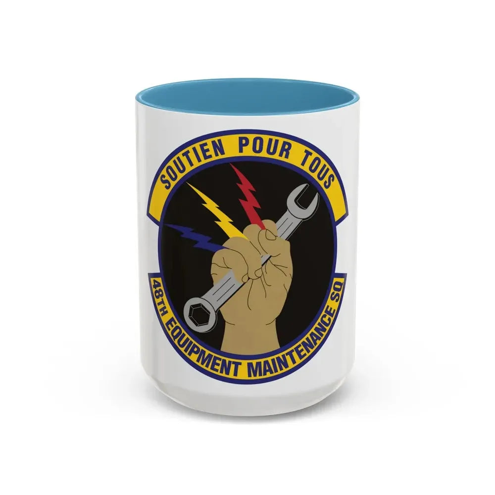 48th Equipment Maintenance Squadron (U.S. Air Force) Accent Coffee Mug 15oz Light Blue - Go Mug Yourself