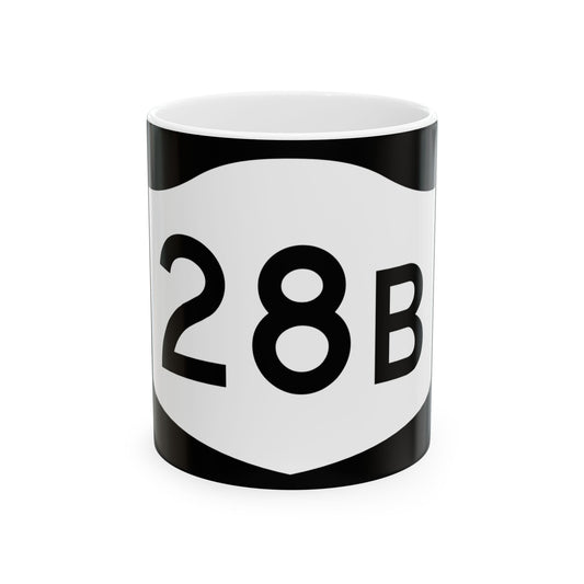 NY-28B (New York) (Road Sign) White Coffee Mug