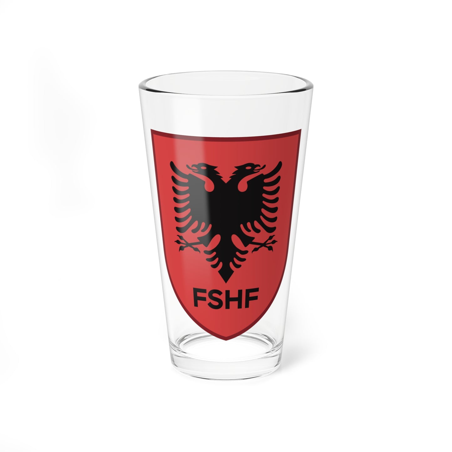 Stema e Fanellës së Kombëtares (Albania) (Coat of Arms) Pint Glass 16oz