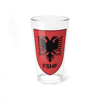Stema e Fanellës së Kombëtares (Albania) (Coat of Arms) Pint Glass 16oz