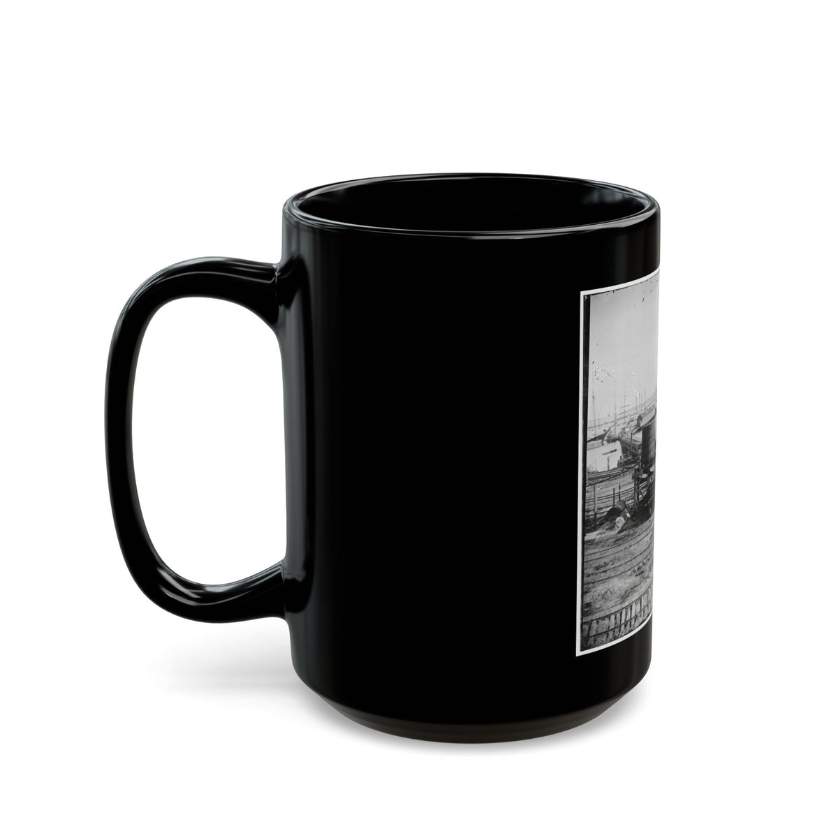 City Point, Va. Another Locomotive At The Same Point (U.S. Civil War) Black Coffee Mug