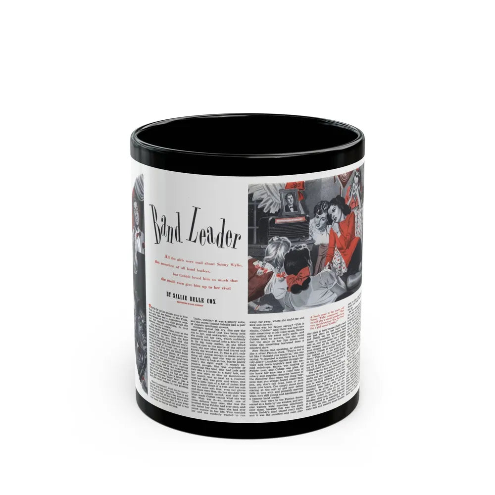 Band Leader, Cosmopolitan, January 1944 - Black Coffee Mug-11oz-Go Mug Yourself