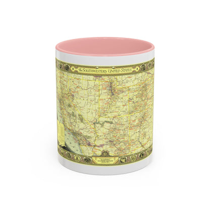 USA - Southwestern (1940) (Map) Accent Coffee Mug