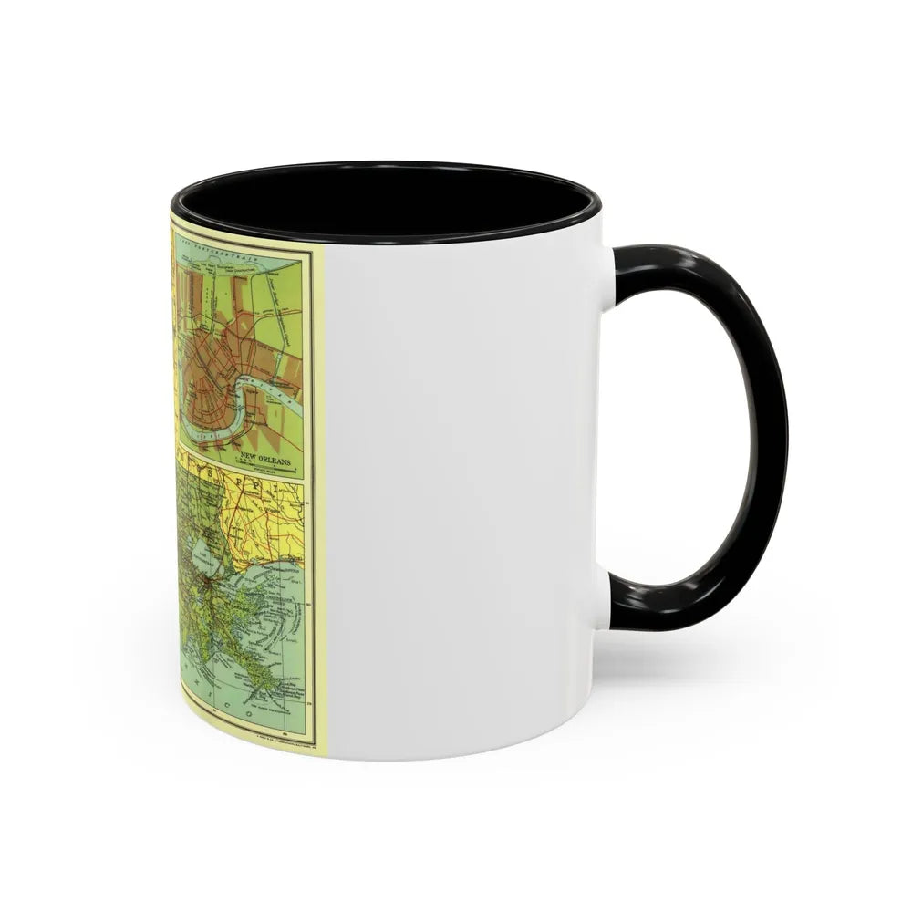 USA - Louisiana (1930) (Map) Accent Coffee Mug-Go Mug Yourself