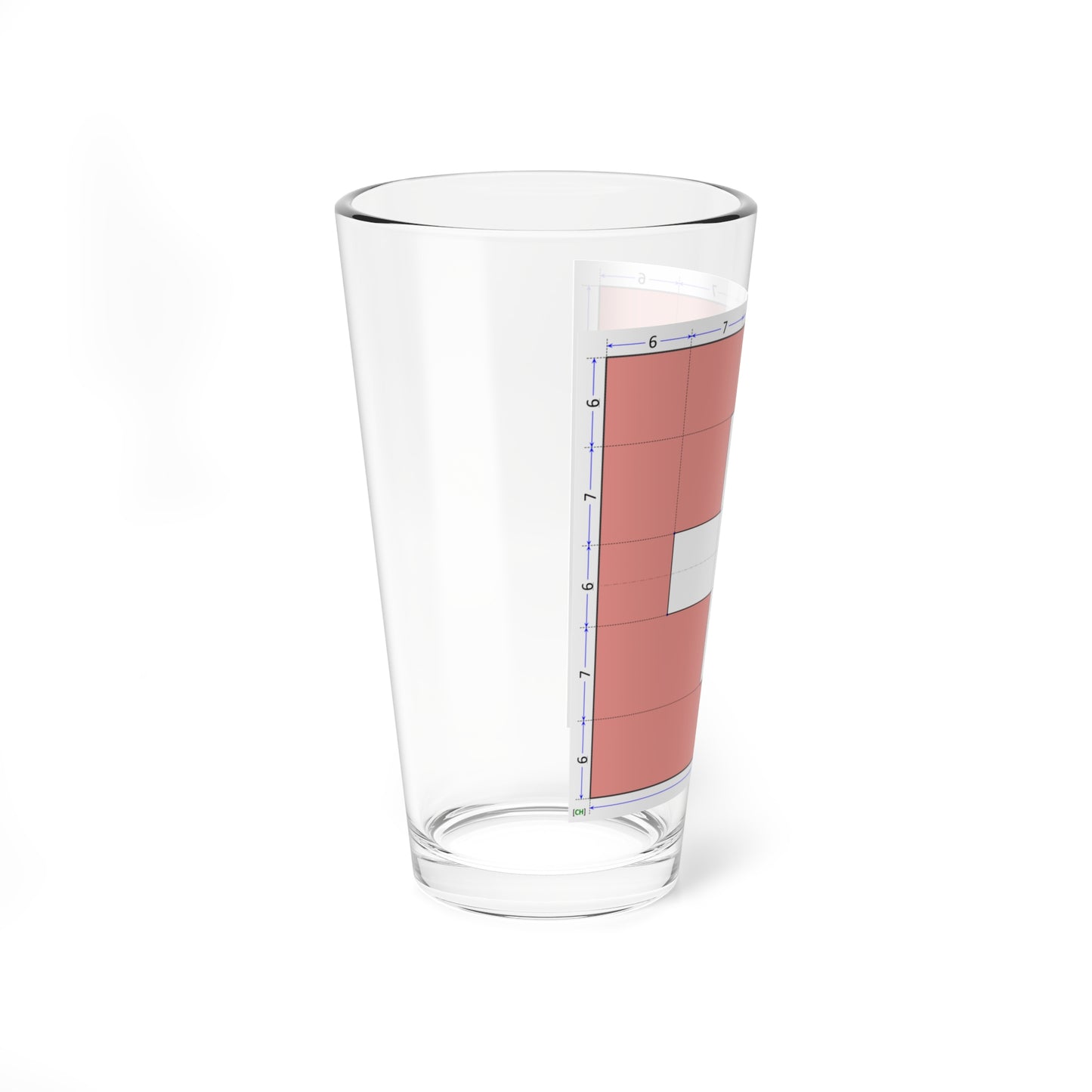 Flag of Switzerland construction sheet (Switzerland) Pint Glass 16oz