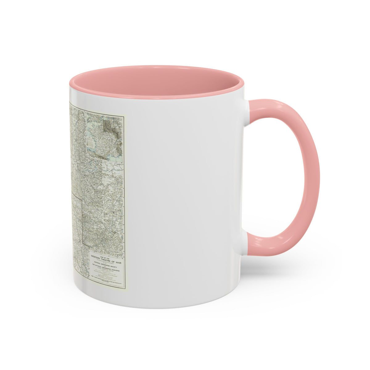 Western Theatre of War (1918) (Map) Accent Coffee Mug