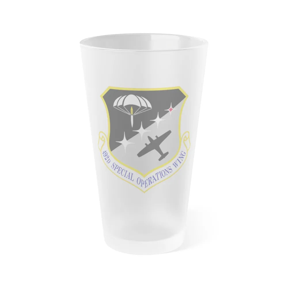 492 Special Operations Wing AFSOC (U.S. Air Force) Frosted Pint Glass 16oz-16oz-Frosted-Go Mug Yourself