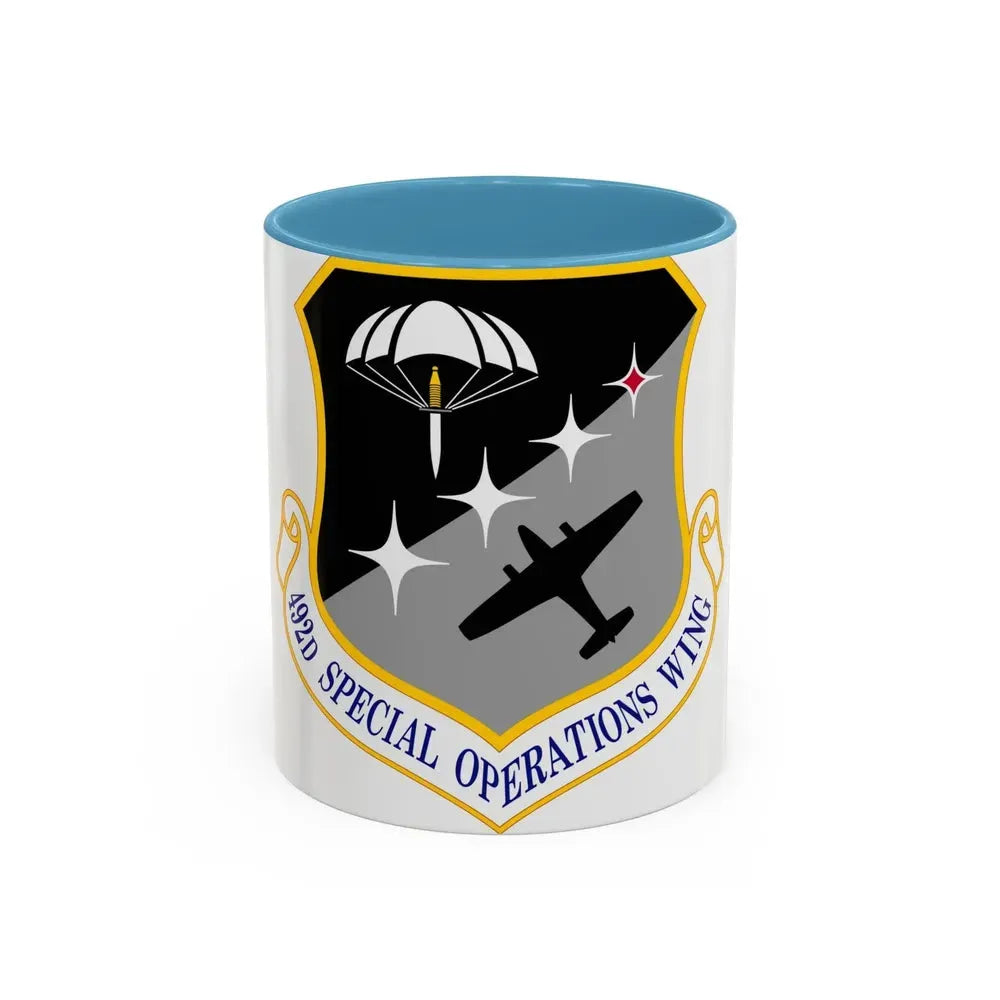 492 Special Operations Wing AFSOC (U.S. Air Force) Accent Coffee Mug 11oz Light Blue - Go Mug Yourself