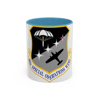 492 Special Operations Wing AFSOC (U.S. Air Force) Accent Coffee Mug 11oz Light Blue - Go Mug Yourself