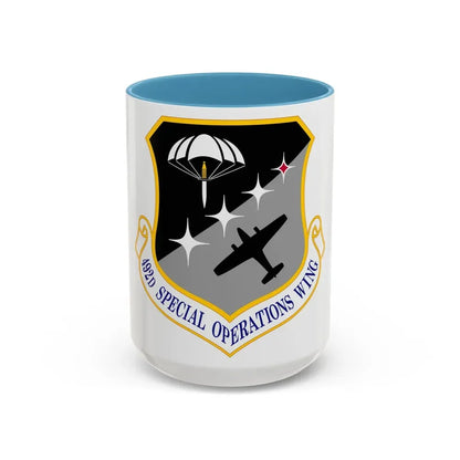 492 Special Operations Wing AFSOC (U.S. Air Force) Accent Coffee Mug 15oz Light Blue - Go Mug Yourself