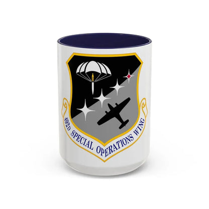 492 Special Operations Wing AFSOC (U.S. Air Force) Accent Coffee Mug 15oz Navy - Go Mug Yourself