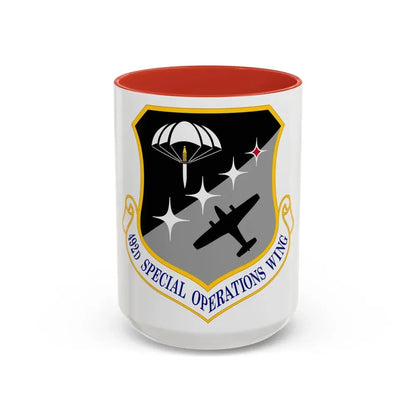 492 Special Operations Wing AFSOC (U.S. Air Force) Accent Coffee Mug 15oz Red - Go Mug Yourself