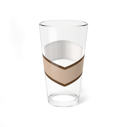 Tan chevron band with a dark brown outline, pointing downward on a plain white background.