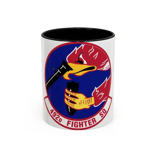 492d Fighter Squadron (U.S. Air Force) Accent Coffee Mug 11oz Black - Go Mug Yourself