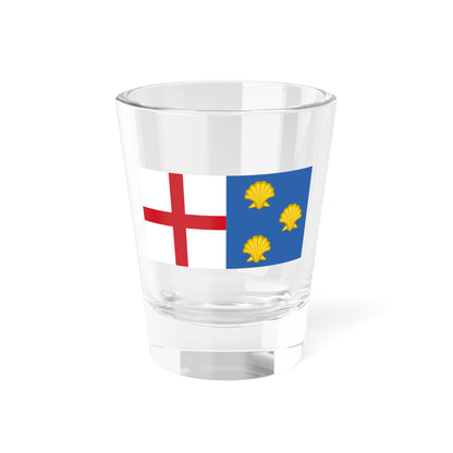 Flag of the Church of St James the Great Birlingham (England) Shot Glass 1.5oz