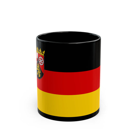 Flag of Rhineland Palatinate Germany - Black Coffee Mug-11oz-Go Mug Yourself