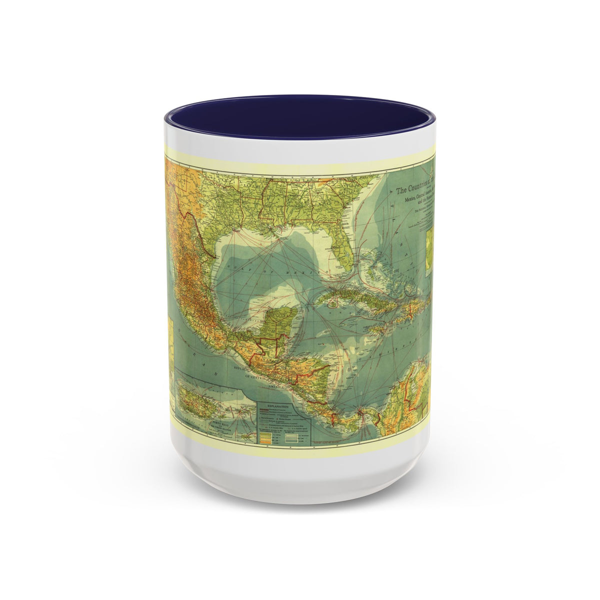 Central America and the West Indies (1922) (Map) Accent Coffee Mug