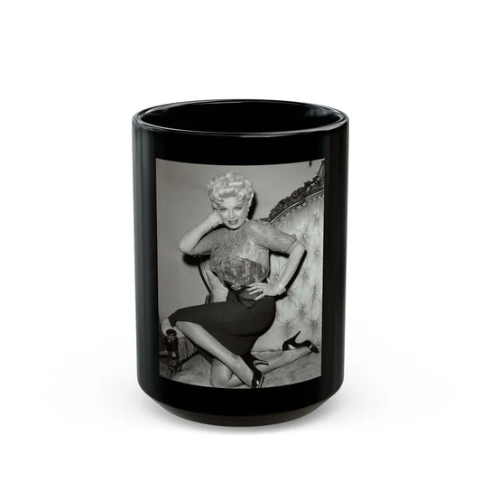 Barbara Nichols #572 (Vintage Female Icon) Black Coffee Mug-15oz-Go Mug Yourself