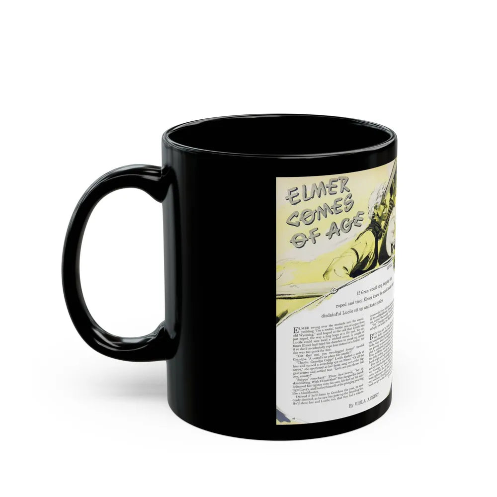 Elmer Comes of Age, Woman's Day, February 1950 - Black Coffee Mug-Go Mug Yourself