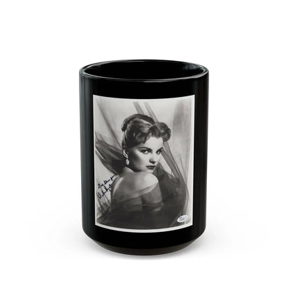 Debra Paget #04 - 8x10 B&W Glamour Portrait Upper Body Bare Shoulders Photo signed 1 (Vintage Female Icon) Black Coffee Mug-15oz-Go Mug Yourself