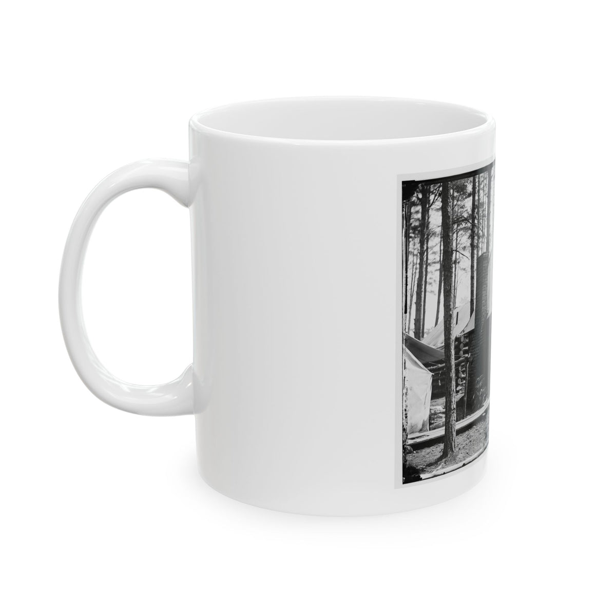 Brandy Station, Va. Officers In Front Of Winter Quarters At Army Of The Potomac Headquarters (U.S. Civil War) White Coffee Mug