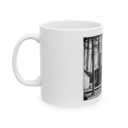 Brandy Station, Va. Officers In Front Of Winter Quarters At Army Of The Potomac Headquarters (U.S. Civil War) White Coffee Mug