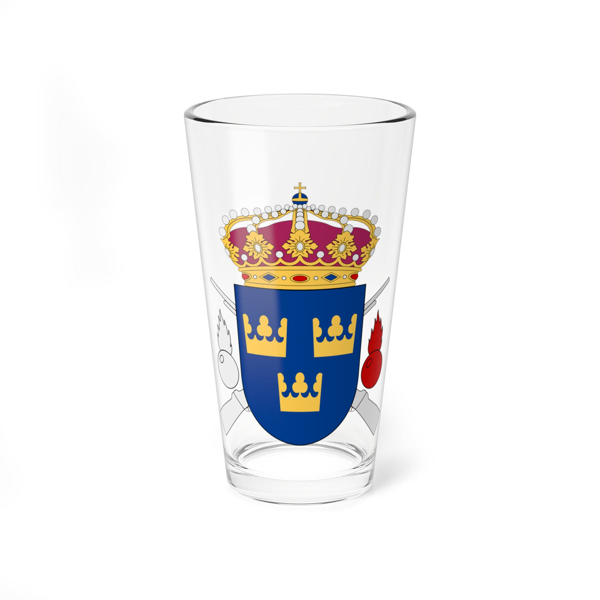 Livgrenadjärregementet vapen (Sweden) (Coat of Arms) Pint Glass 16oz