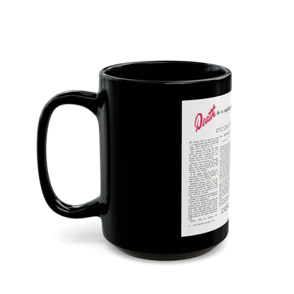 Death in a night-gown, Man Junior, November 1949 - Black Coffee Mug-Go Mug Yourself