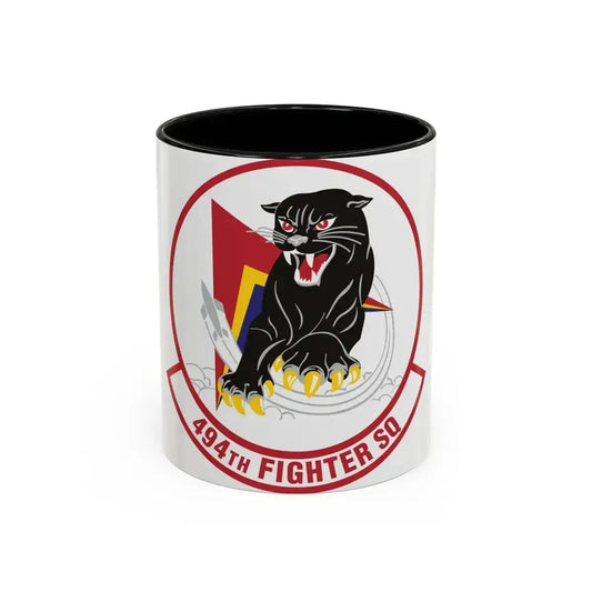 494th Fighter Squadron (U.S. Air Force) Accent Coffee Mug 11oz Black - Go Mug Yourself
