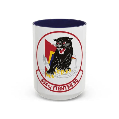 494th Fighter Squadron (U.S. Air Force) Accent Coffee Mug 15oz Navy - Go Mug Yourself