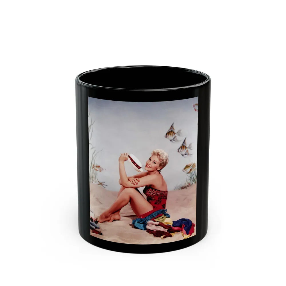 Kim Novak #243 (Vintage Female Icon) Black Coffee Mug-11oz-Go Mug Yourself