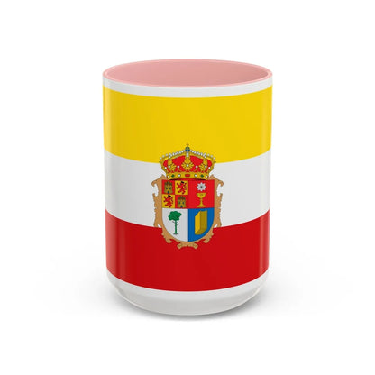 Flag of Cuenca Spain - Accent Coffee Mug-15oz-Pink-Go Mug Yourself