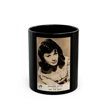 Jennifer Jayne #09 (Vintage Female Icon) Black Coffee Mug-11oz-Go Mug Yourself