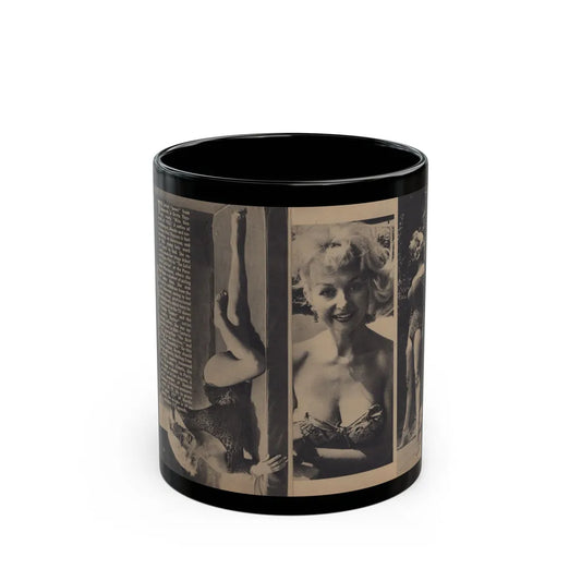 Greta Thyssen #157 - Pages 2 & 3 of 5 with, 3 B&W Photos & Article from Xcitement Digest Mag. June '57 (Vintage Female Icon) Black Coffee Mug-11oz-Go Mug Yourself