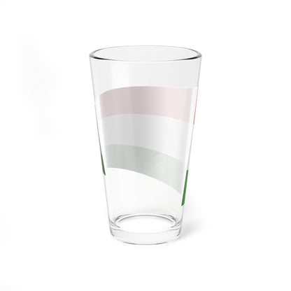 Hungary Flag - iconic waving (Hungary) Pint Glass 16oz