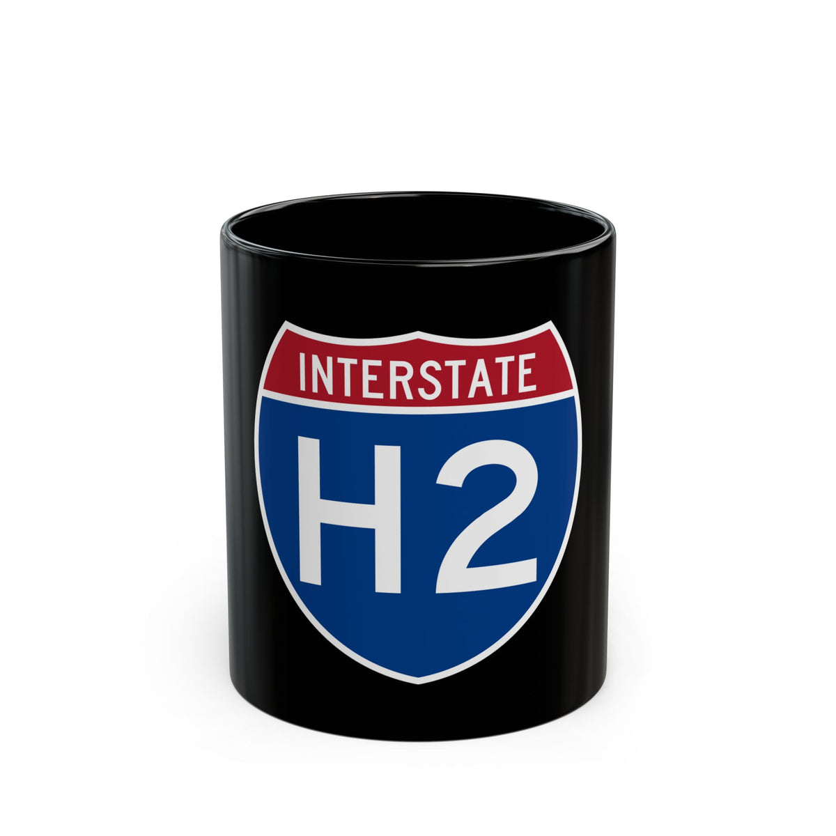 Interstate H2 (U.S. Highways) Black Coffee Mug