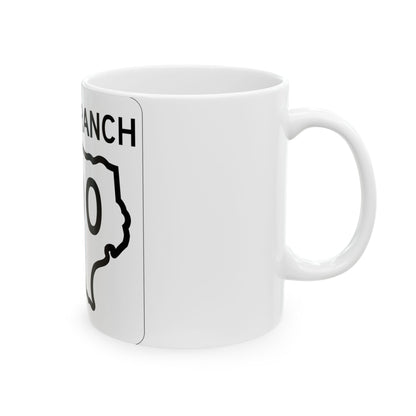 Texas RM 00 1956 template (Texas) (Road Sign) White Coffee Mug