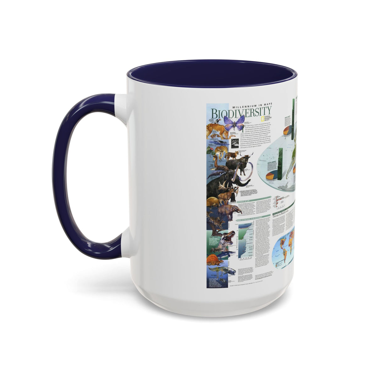 World Map - Biodiversity (1999) (Map) Accent Coffee Mug