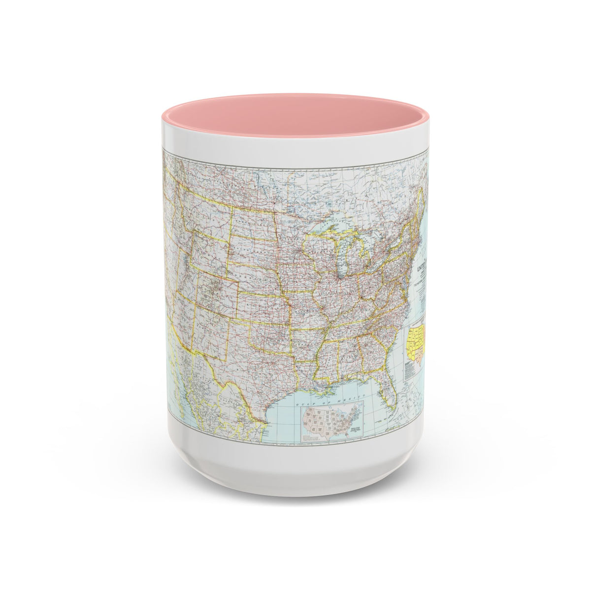 USA - The United States (1940) (Map) Accent Coffee Mug