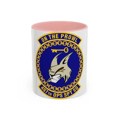497 Operations Support Squadron ACC (U.S. Air Force) Accent Coffee Mug 11oz Pink - Go Mug Yourself
