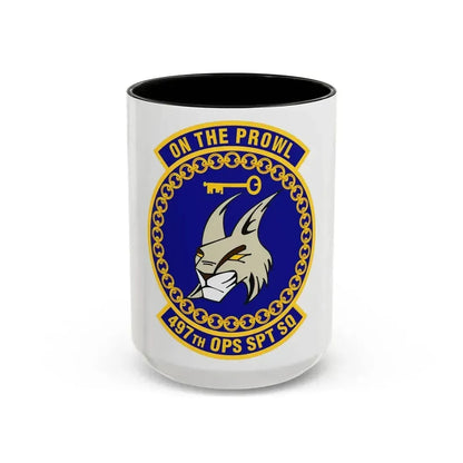 497 Operations Support Squadron ACC (U.S. Air Force) Accent Coffee Mug 15oz Black - Go Mug Yourself